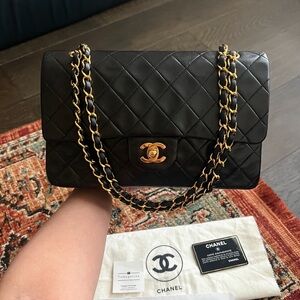 Chanel Classic Vintage Medium Black Double Flap Bag